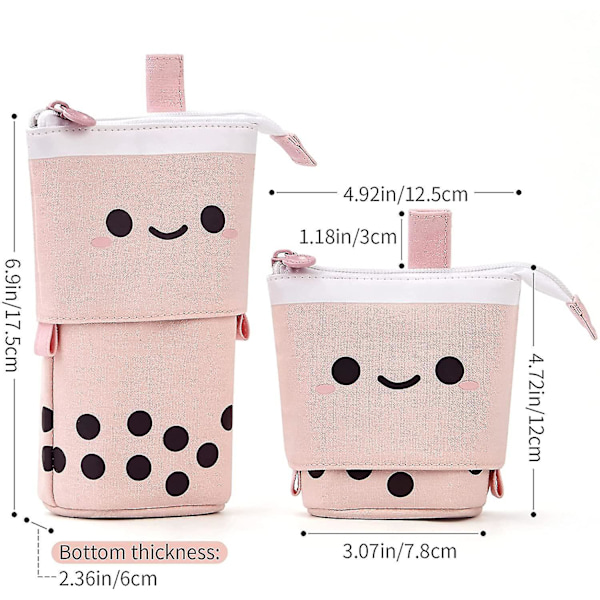 Pysyvä kotelo Söpö teleskooppikynäpidike Kawaii Paperilaukku Meikkikosmetiikkalaukku