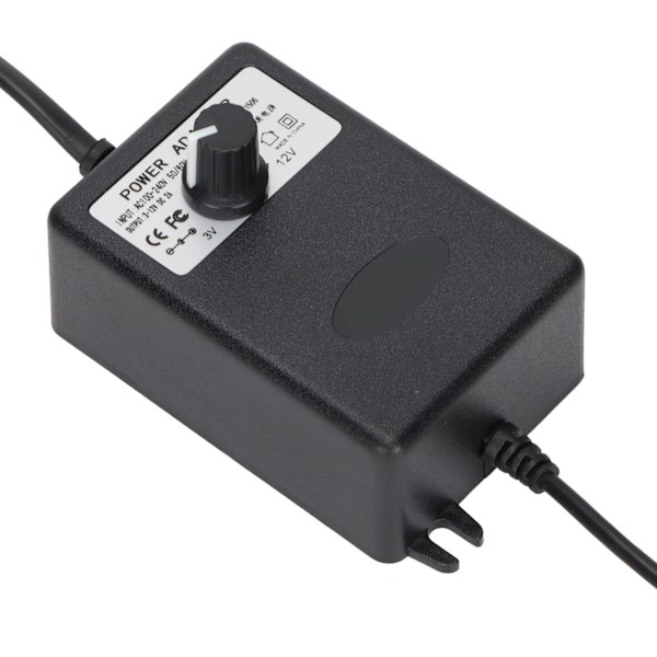 Strömadapter Justerbar Spänning Hastighetsreglering 24W 2A Snabbladdning Dator Strömadapter 100-240VEU Kontakt