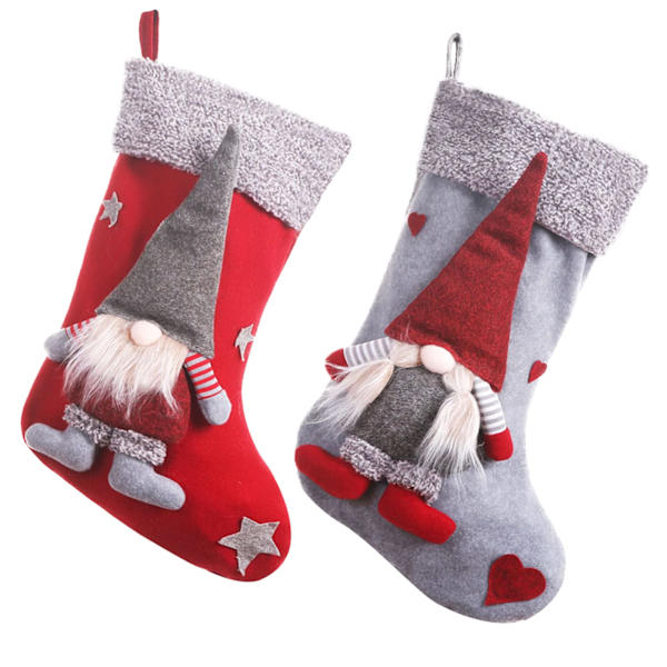 2st Xmas Strump Set, 3D Mr and Mrs Gnome-parhållare 19"
