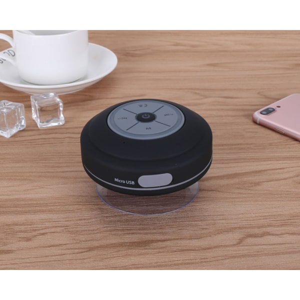 Vattentät Bluetooth -duschhögtalare Bärbar Bluetooth -dusch Bluetooth högtalaresvart