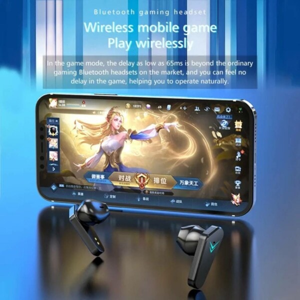 Langattomat RGB Gaming TWS Bluetooth Stereo -kuulokkeet USB-C musta black