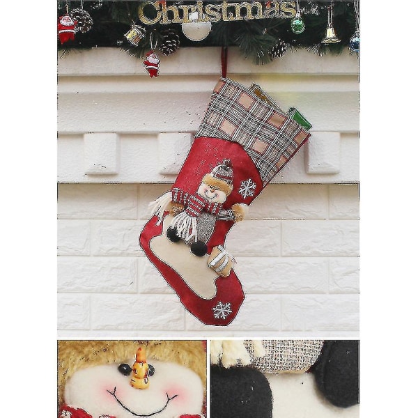 Julestrømper, stor størrelse Klassisk julestrømpe-nisse Snowman