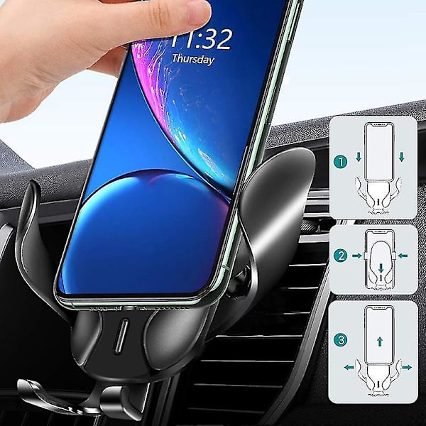 15W Bil Trådløs Lader Telefonholder Luftventil Gravity Mount For Iphone Samsung Stativ Qi Rask Trådløs Lading