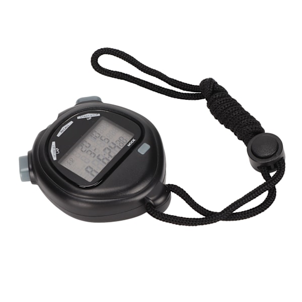 Digitalt Stopur Timer Multifunktion 3 Linjers Display 100 Runders Hukommelse Nedtælling 12 24 Timers System Sports Stopur
