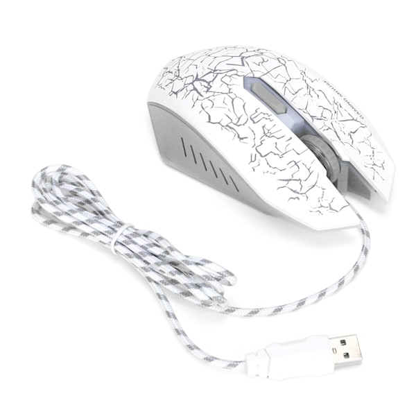 Kablet Gaming Mus USB-port Ergonomisk 3200 DPI Justerbar RGB Optisk Datatilbehør Hvit