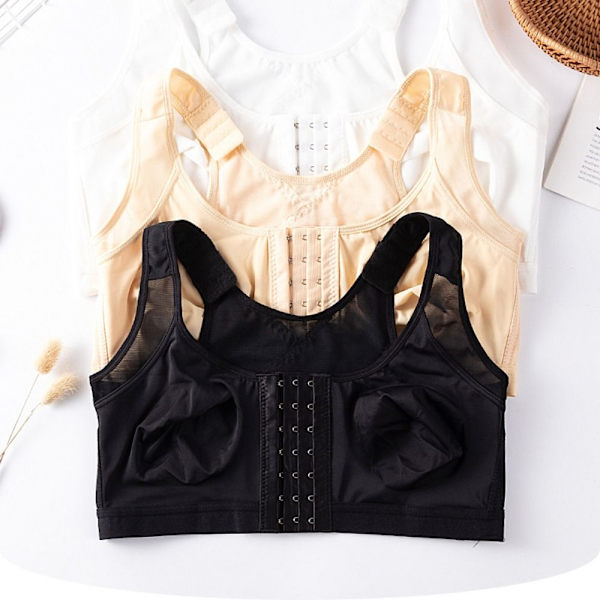 Sport BH Dam Linne Underkläder För Löp Yoga Träning Black Black XXL