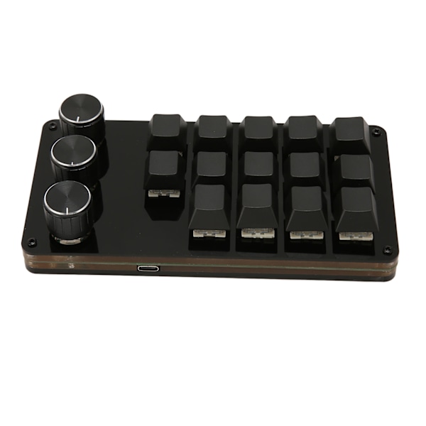 Mini Egendefinert Tastatur 14 Taster 3 Knotter Programmerbar Blå Bryter Hot Swappable Programmering Makrotastatur for Dataspill