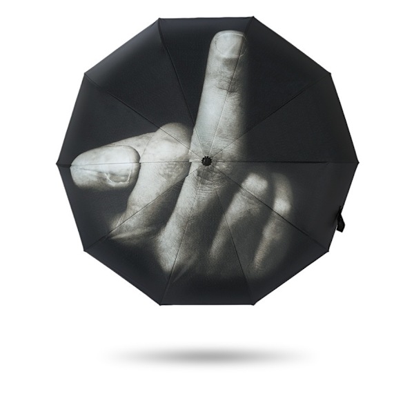 Nyhed Langfingerdesign Sort Paraply Coolt Mode Um