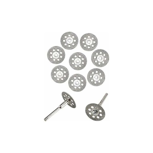10x Mini Diamant Skæreskive Hjul Savblad Sæt Til Roterende Værktøj, til skæring, savning, trimning, slibning og boring af hårde materialer (22mm)