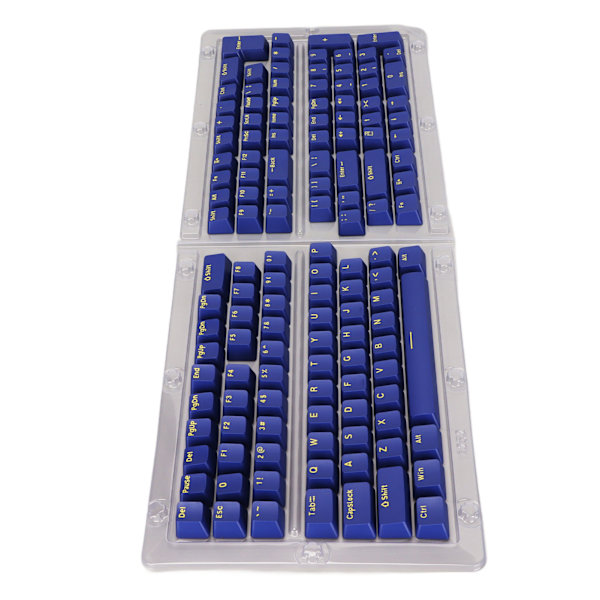 132 Tangenter PBT Tangentbordstangenter OEM Höjd Sekundär Injektionsgjutning DIY Kombination Matta Tangentbordstangenter för Mekaniskt Tangentbord Blå Gula Bokstäver