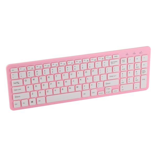 96 Tangenter Trådlöst Tangentbord Mus Combo 10 Meters Räckvidd Färgbeständigt Tangentbord Mus Combo med Halkfri Matta Rosa