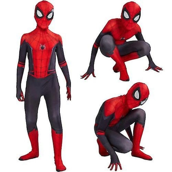Spider Man Into The Superhero Costume Kids Miles Morales Cosplay Voksen - Perfekt Red 140cm
