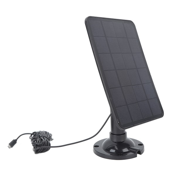 Kamera Solpanel Laddare 10W 5V Micro USB Svart Solladdningspanel för Säkerhetskamera Mobiltelefon Power Bank