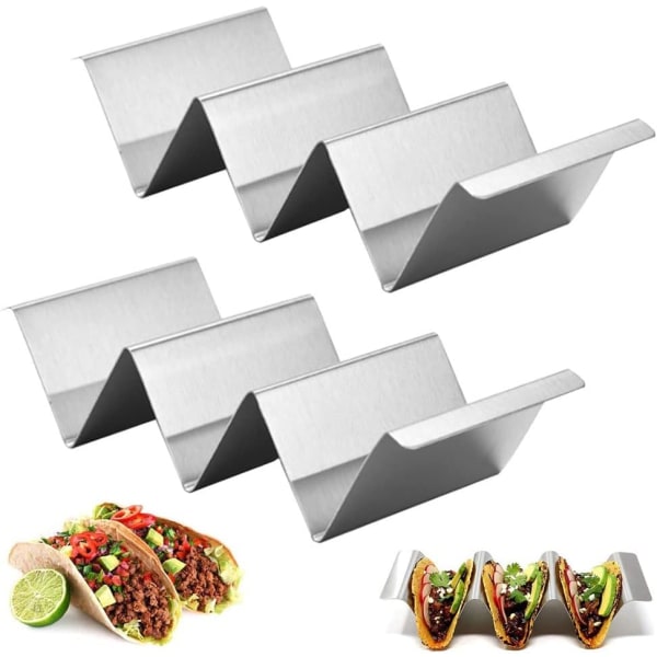 2 stk Tacoholdere, Tacoholder i rustfritt stål - sølv, 20,5*10*5cm