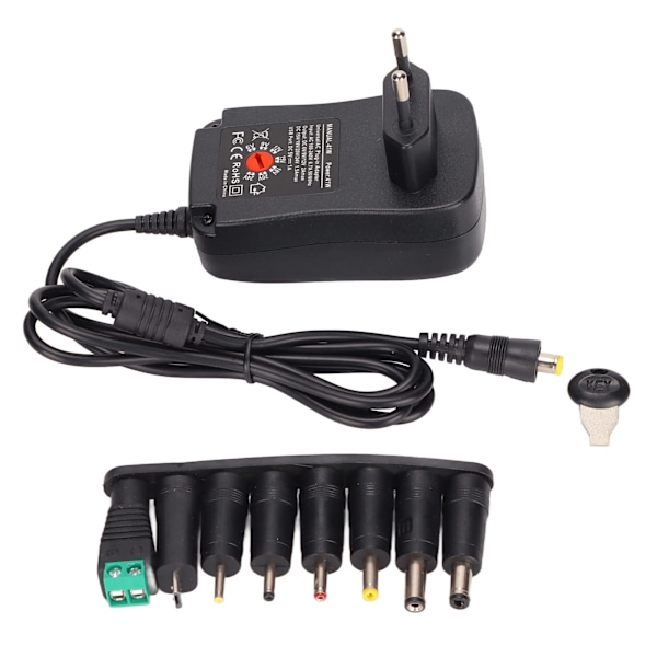 Strömförsörjningsadapter 41W Spänningsreglering Multifunktion USB-gränssnitt Strömadapter 100‑240V EU-kontakt
