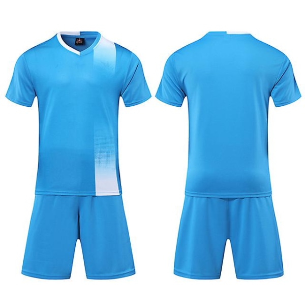 20-21 Anpassa fotbollsuniformer Tomma fotbollströjor Futsal träningsoverallsatser Vuxna Män Kvinnor Barn Set Sportdräkt XXXXL sky blue