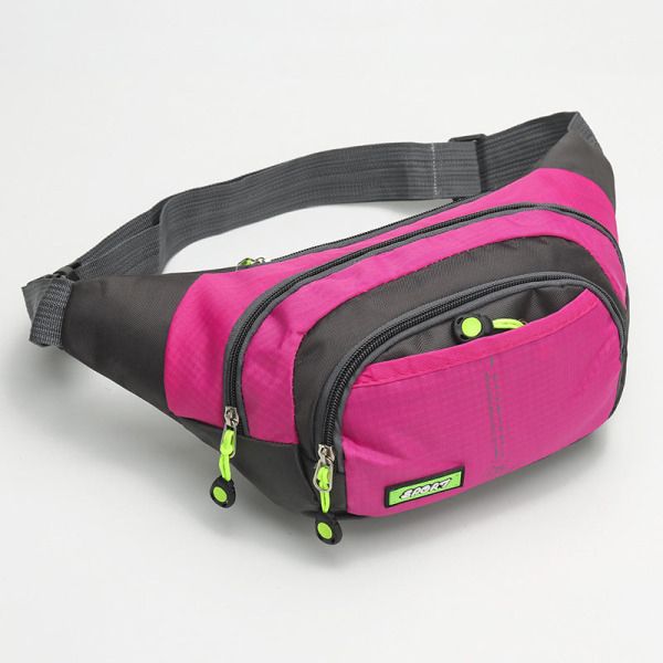 Män kvinnor Fanny Pack Midjeväska Mobiltelefon Utomhus Crossbody Sport Löpning Taktisk Bröst Mobiltelefon Pink