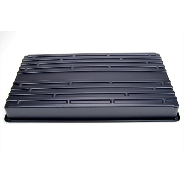 Set med 5 tåliga svarta plastplanteringsbrickor (inga dräneringshål) 54cm x 28cm - Blommor, växter