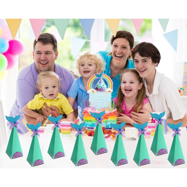 Mermaid Tail Triangle Paper Candy Boxes, Bröllopsdusch, Sea Mermaid Party, Kids Birthda (paket med 20)