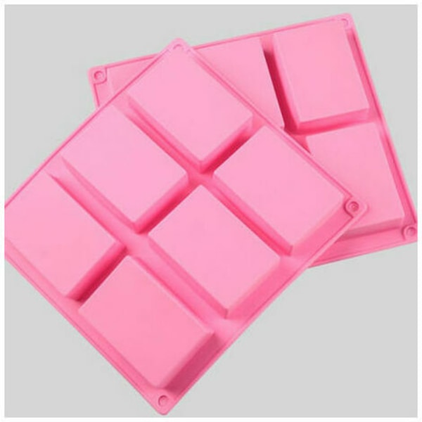 Form, mould, 2 delar 6 hålrum DIY rektangulär form för bakning av kakor Chokladkaka isbitar Hemlagat hantverk