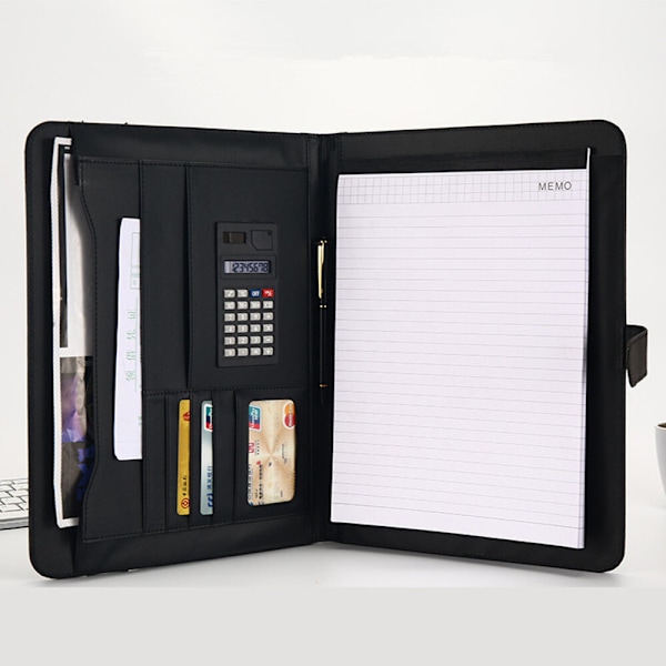 A4 File Organizer Portfolio Mapp Dokumentväskor PU Läder