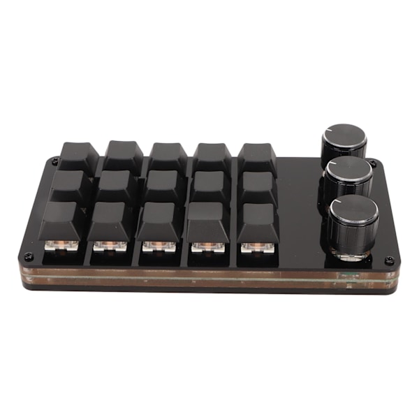 Mini Egendefinert Tastatur 15 Taster 3 Knotter Programmerbar Blå Bryter Hot Swappable Programmering Makrotastatur for Dataspill