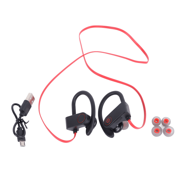Bluetooth 5.0 Urheilukuulokkeet Monitoiminen Melua Vaimentava HiFi Stereo Ääni Langattomat Juoksukuulokkeet Punainen