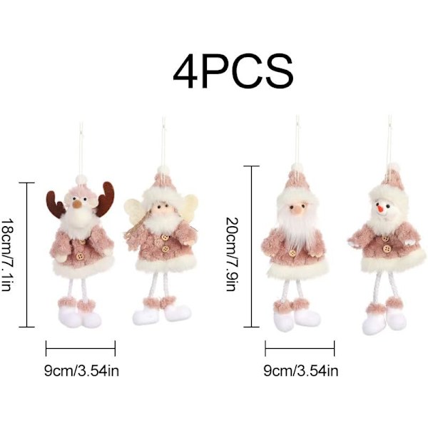 Förpackning 4 julfigurer hänge Snowman älg Julgransdekoration