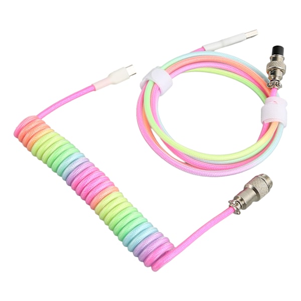 Gaming Keyboard Kabel Nylon Typ C till USB Dubbelmantlad Mekaniskt Tangentbordskabel 3m Färgstark