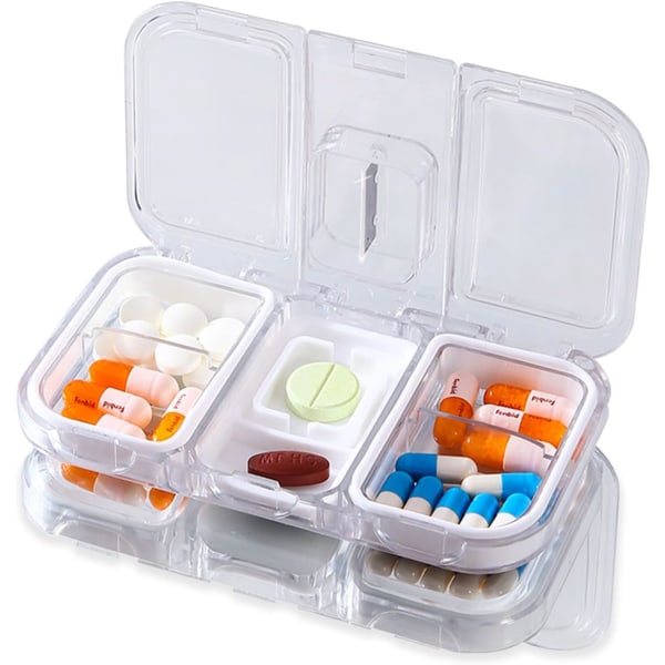 Pillerituhkakuppi 4 lokerolla, Matkapillerituhkakuppi, Tuhkakuppi tabletinjakajalla (läpinäkyvä valkoinen) White