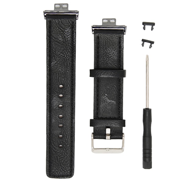 Nahkaranneke Yhteensopiva HUAWEI Watch FIT -kellon kanssa, korvaava kellon ranneke, rannekoru, rannekkeet, musta