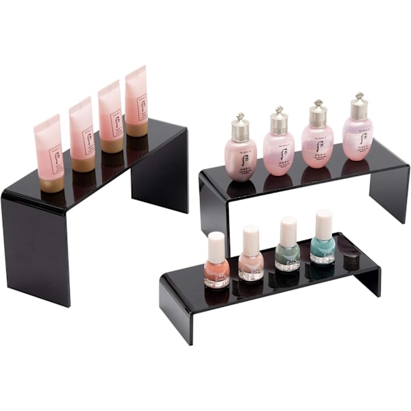 6-pack svart akryl Display Risers Sko Display Stand Cupcake