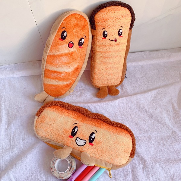 Funny Bread e Case Pehmoinen Creative Pencil Bag School Stat A1