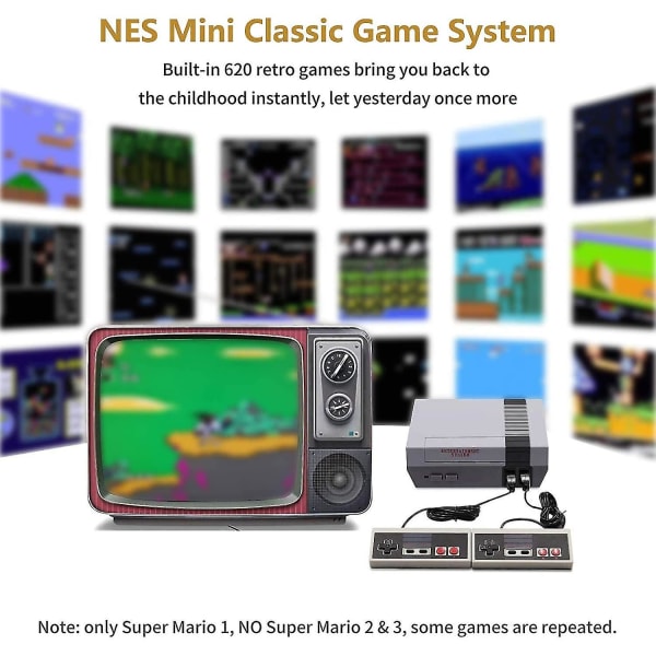 Klassinen retropelikonsoli Minivideokonsolit Pelit, joissa on 620 peliä - ulostulon mukaan