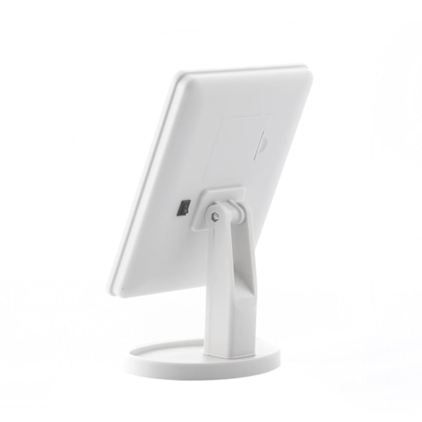 LED-Sminkspegel: Justerbar Ljusstyrka & 180° Lutning White Vit