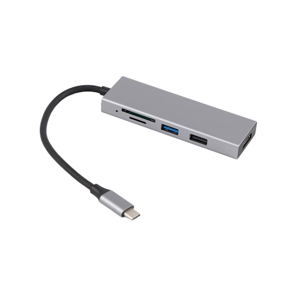 5 i 1 USB C-hubb med USB3.0 USB2.0 Minneskortplats HD Multimediagränssnitt Multiportadapter för IOS-surfplatta