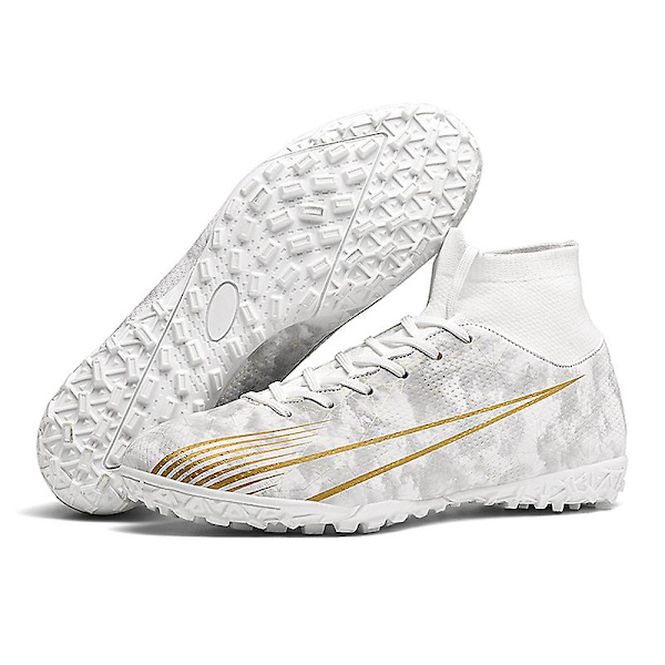 Herrefodboldsko Skridsikre mænds fodboldsko, græsfodboldsneakers 2L20167-1 White 38