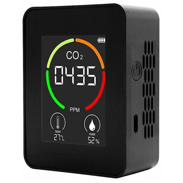 Bärbar inomhus CO2-detektor Multifunktionell termohygrometer Digital luftdetektor för hemmet Smart