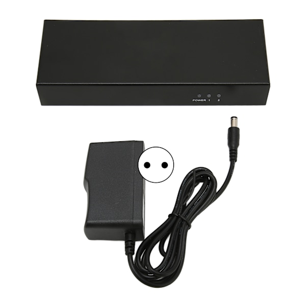 DVI Splitter 1 in 2 Out Stöd 30 36bit Färg 4K Förlustfri Överföring Dubbla Skärmar Distribution Duplikator 100‑240V EU-kontakt