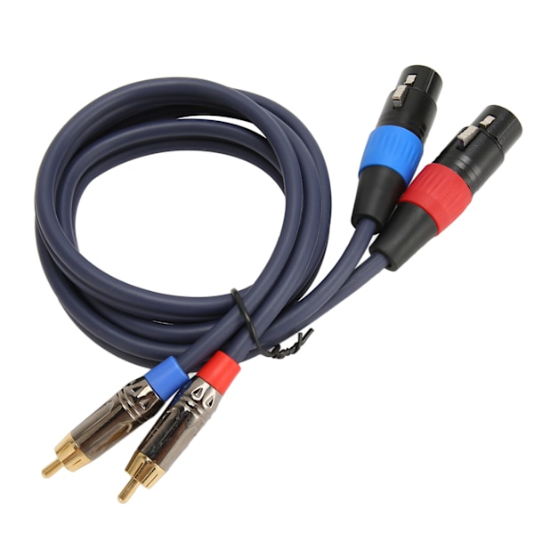 Dual XLR - RCA -kaapeli, ammattikäyttöön, 24K kullattu liitin, 2 XLR naaras - 2 RCA uros HiFi-äänikaapeli 1 m / 3,3 jalkaa
