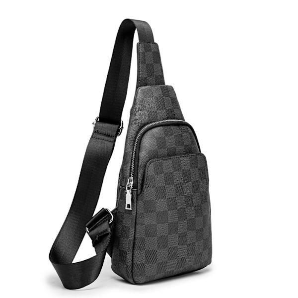 Midjeväska Herr dam Fanny Midjeväska PU-läder Herrryggsäck Utomhus Casual Crossbody Herrsport Black