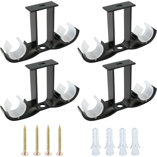4-pack justerbara gardinstångsfästen - 14 x 8,2 cm - Vägg