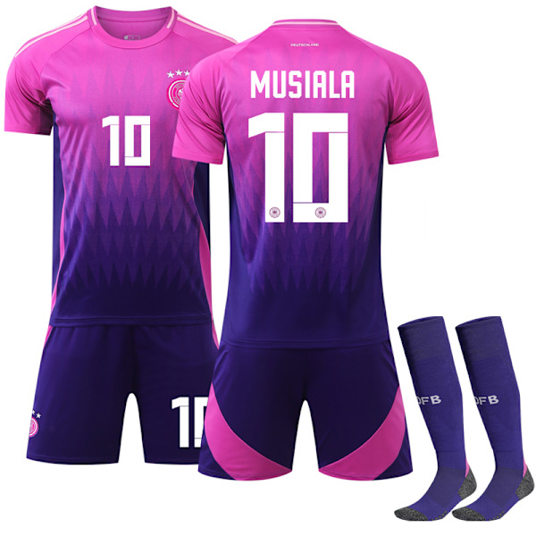 2024 UEFA EM Musiala Børne Fodboldtrøje Kit Tyskland Hjemme Nr.10 Ude Away XL