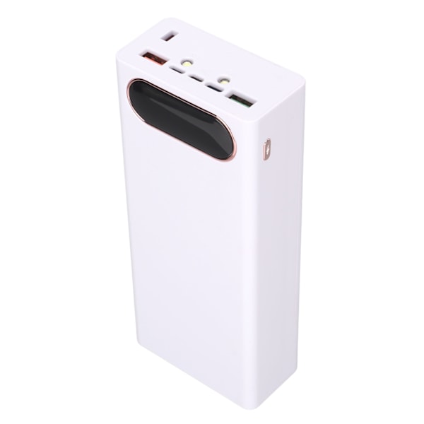 L16 16x18650 DIY Power Bank 2 USB -ulostuloa 22,5 W:n pikalataus Akkukotelon kotelo LCD-näytöllä ja Micro Type C -sisääntulolla, valkoinen