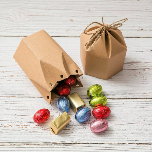 50 Pack Papier Boîtes Cadeaux Lanterne Hexagone Kraft Papier Boîte