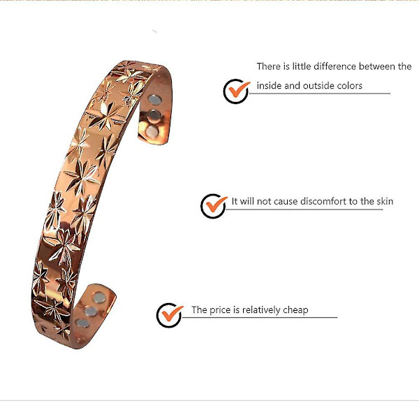 Mässing pararmband Magnetisk läkningsterapi Artrit Justerbar armring för kvinnor män
