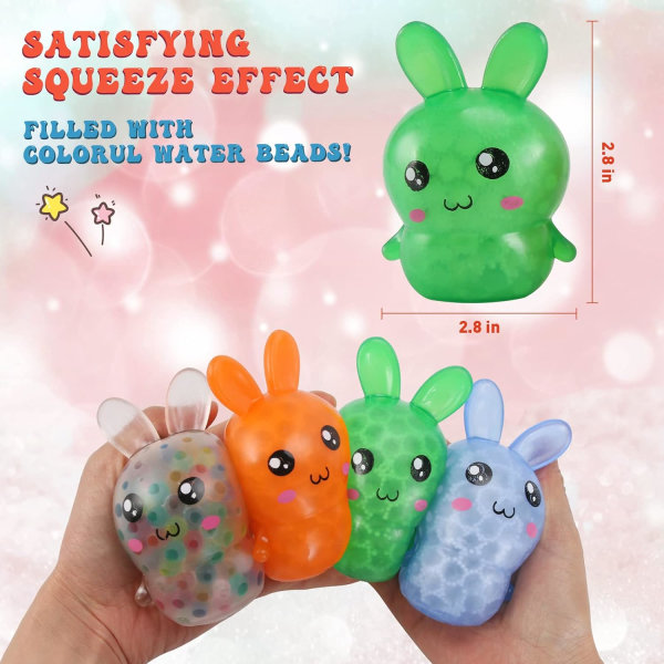 4-pack påskhare Squishy stressbollar leksak för barn Vuxna
