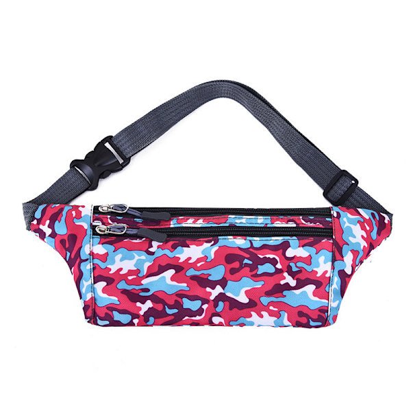 Miehet naiset Fanny Pack -vyötärölaukku ulkona juoksufitness miehet ja yhden olkapään vino naamiointilaukku Camouflage pink