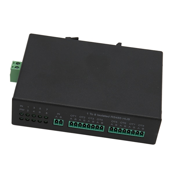 Seriell RS232 RS485 RS422 til Fiber Konverter Toveis Optisk Modem 8 Port Støtte 128 Enheter Seriell Enhetsserver EU Plugg