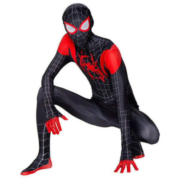 Spider-Man Into the Spider-Verse Børne Miles Morales Cosplay Voksen 170cm black 130cm
